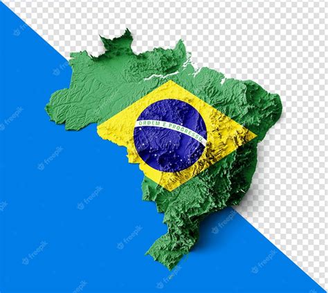 Mapa Topográfico De Brasil Mapa De Brasil Realista En 3d Textura De