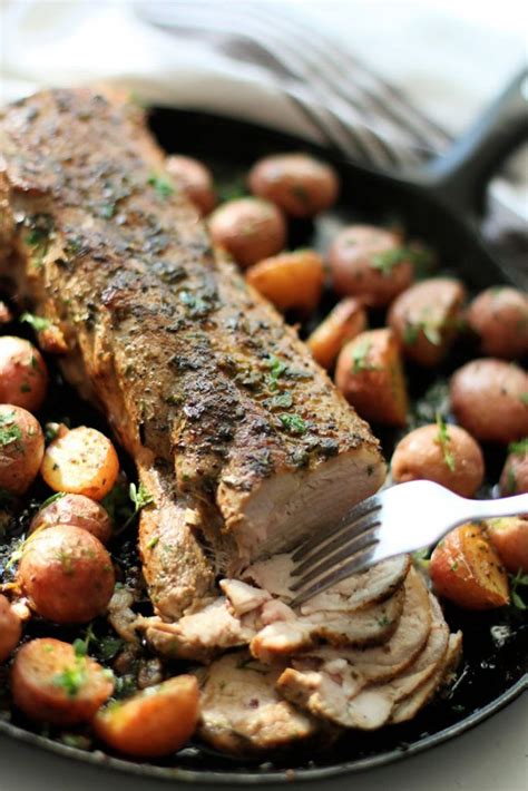 Bake at 450° for 10 minutes. Greek Style Pork Loin Filet With Lemon Roasted Potatoes ...