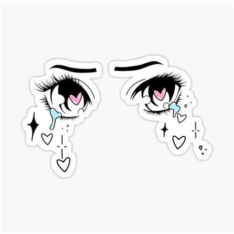 Anime Crying Eyes Sticker By Micax Redbubble