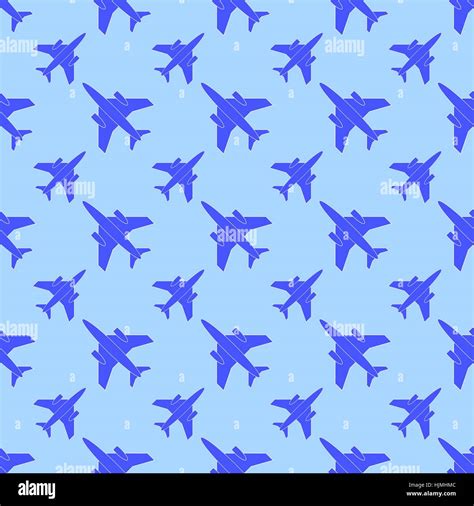 Airplane Silhouette Seamless Pattern Stock Vector Image And Art Alamy