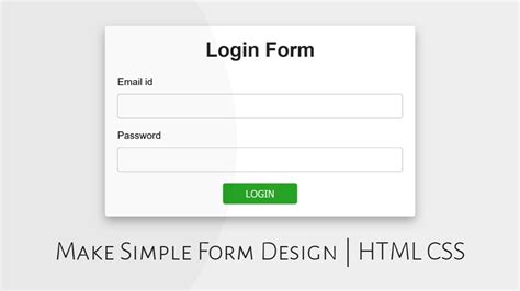 Simple Login Form Design In Html Css CSS Form Styling YouTube