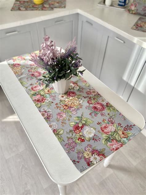 Tapestry Table Runner Limaso 45x140 Cm With Flowers 4843 From LiMaSo