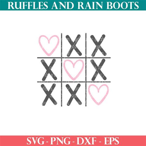 Get This Free Heart Tic Tac Toe SVG - Ruffles and Rain Boots