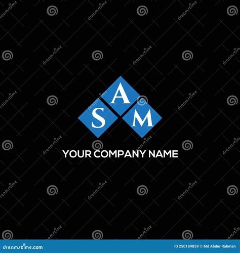 Sam Letter Logo Design On Black Background Sam Creative Initials