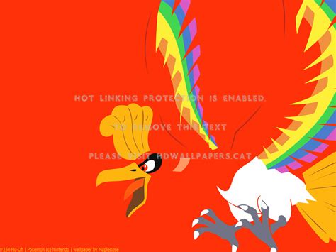 Ho Oh Rainbow Phoenix Legendary Pokemon Pokewalls Ho Oh