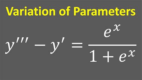 Third Order Differential Equation Variation Of Parameters Y Y