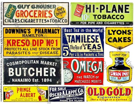 Vintage Advertising 78 Images On 5 Digital Download Sheets