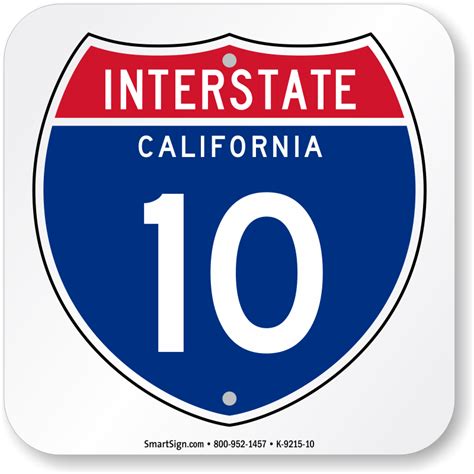 California Interstate 10 Sign Memorabilia State Highway Signs Sku K