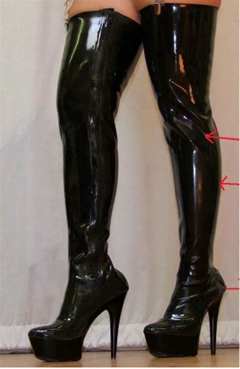 latex boots high heeled 100 pure natural latex handmade in over the knee boots from shoes on