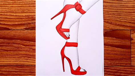 How To Draw Feet With High Heels For Beginners Easy High Heels