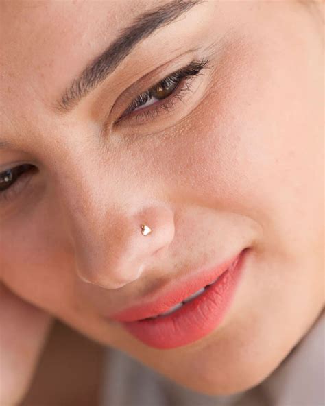 Tiny Nose Stud Small Nose Stud Nose Screw Nose Ring Heart Etsy