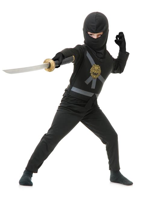 Black Ninja Master Costume For Children