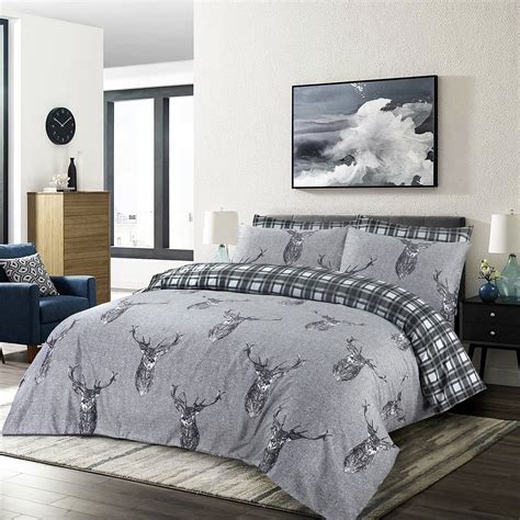 Buy Animal Duvet Cover Set 100 Cotton Rich Stag Head Printed