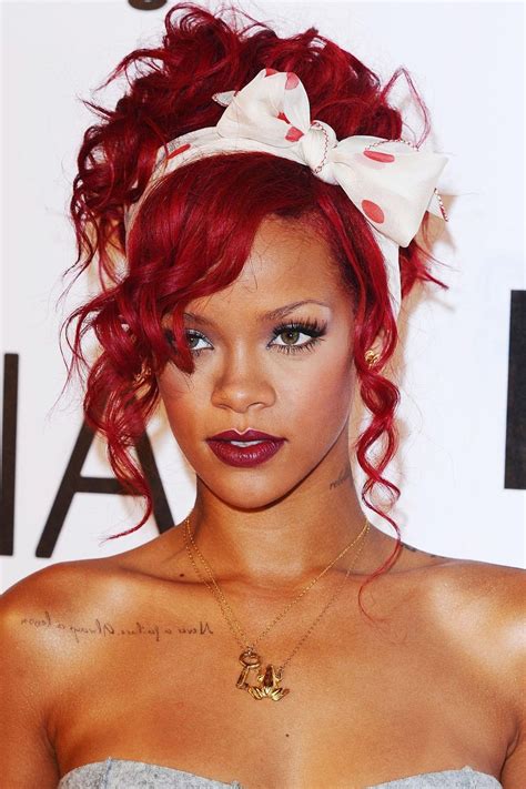 Rihannas Best Ever Hairstyles A Timeline Rihanna Red Hair Girls