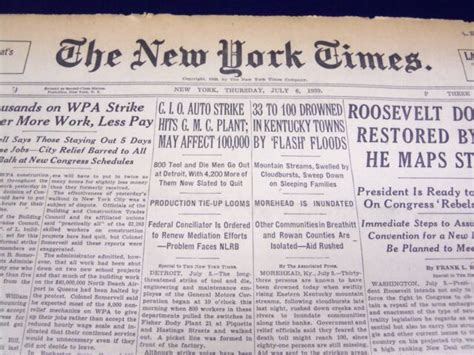 1939 july 6 new york times 33 to 100 drowned in kentucky towns nt 600 ebay