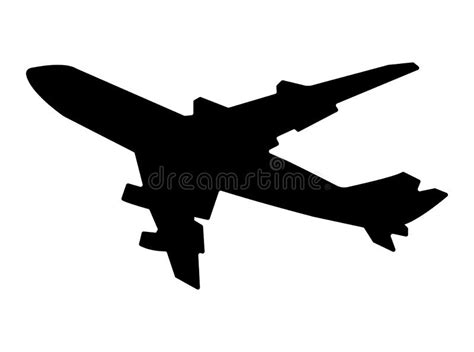 Flying Airplane Silhouette Illustration Stock Vector Illustration Of