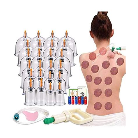 Cupping Set 24 Cups Hijama Cupping Therapy Set With Pump Vacuum Suction Cups For Body Cellulite