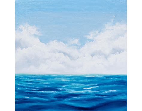 Ocean Painting Cloud Original Artwork Sky Painting On Canvas Etsy