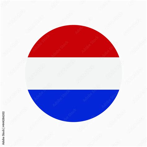 Round Dutch Flag Vector Icon Isolated On White Background The Flag Of The Netherlands In A