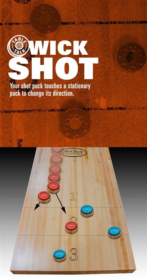 With the winner of the previous round. What is a Wick Shot? | Shuffleboard games, Shuffleboard