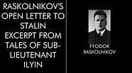Open Letter to Stalin by Fyodor Raskolnikov (Audiobook) - YouTube