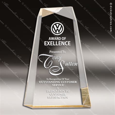 Acrylic Gold Accented Crisscross Award Sales Trophy Awards