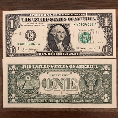 Usa 2017 1 One Dollar Paper Bill Collectible Currency Note Etsy In