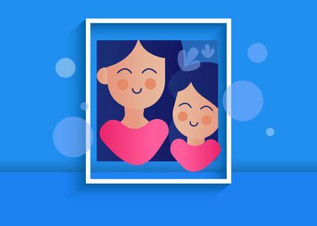 Mother And Daughter Cartoon Happy Mother S Day Vector Illustration