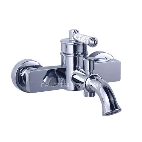 The external handle on a faucet is attached to a stem. Antique Single Handle Wall Mout Old Bathroom Sink Faucet