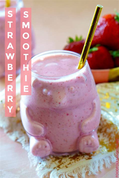 Strawberry Smoothie Only 3 Ingredients • Food Folks And Fun
