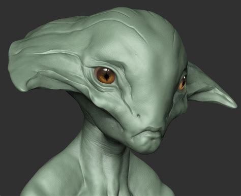 alien head 01 3d model cgtrader