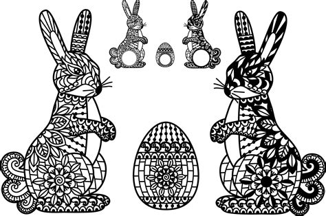 Easter Bunny svg Ornate Easter Egg Mandala Zentangle Rabbit (210167