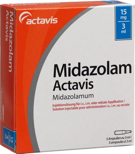 Midazolam Actavis Injektionslösung 15mg3ml 5 Ampullen 3ml In Der Adler Apotheke