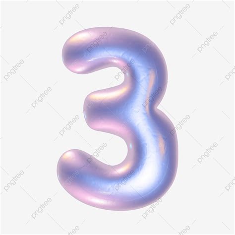 Numbers 3 3d Vector 3d Number 3 Balloon Purple Luxury Purple Number