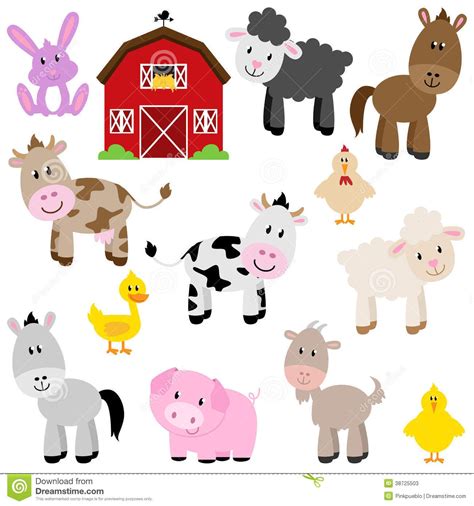 Vector Collection Of Cute Cartoon Farm Animals Download From Over 49