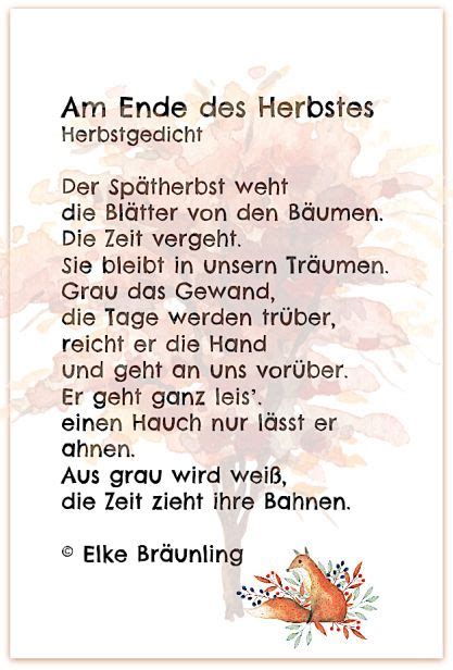 Am Ende Des Herbstes Gedichte Herbstgedichte Für Kinder Gedicht Schule