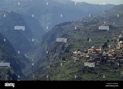 Bsharri Village And The Valley Lebanon Stock Photo Alamy