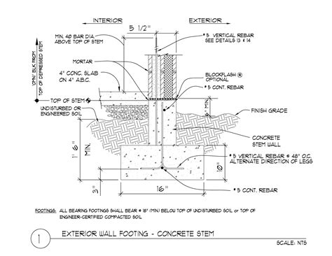 Exterior Wall Footing Concrete Stem 8 X 8 X 16 Omniblock