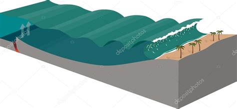 Görselleri cutaway diagram of a typical tsunami inundation. Tsunami diagram — Stock Vector © wickerwood #67772125