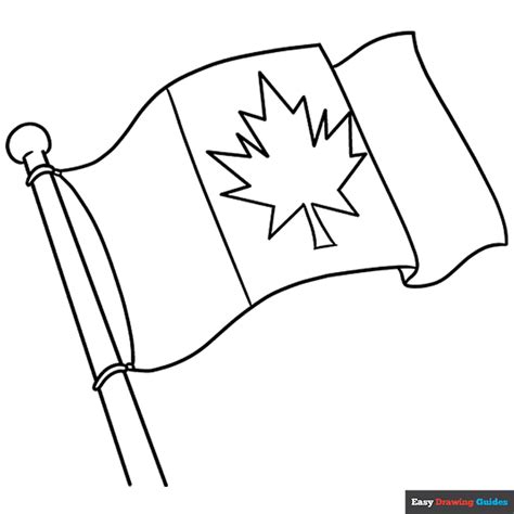Canadian Flag Coloring Page Easy Drawing Guides