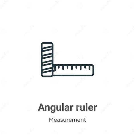 Angular Ruler Outline Vector Icon Thin Line Black Angular Ruler Icon
