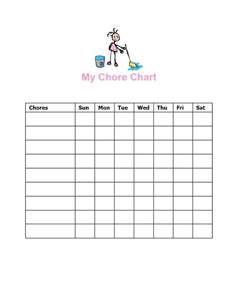 Free Chore Chart Template Amazing 43 Free Chore Chart Templates For