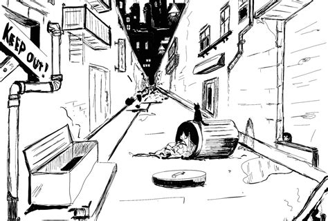 Alleyway Drawing