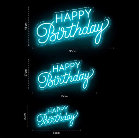 Neon Happy Birthday 2 Letras Y Carteles De Neón Personalizados Online