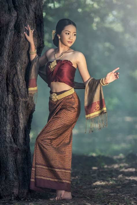 Cambodian Clothes Thigh Bands Thai Traditional Dress Beautiful Women My Xxx Hot Girl