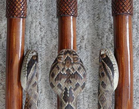 Rattlesnake Walking Stick 44 With Knurled Handgrip Walking Sticks