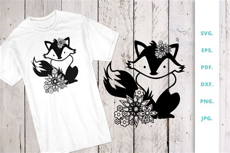 7 Floral Cute Fox Svg File Fox Cut File Dxf By Sintegra Thehungryjpeg