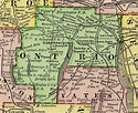 Ontario County, New York 1897 Map by Rand McNally, Canandaigua, NY