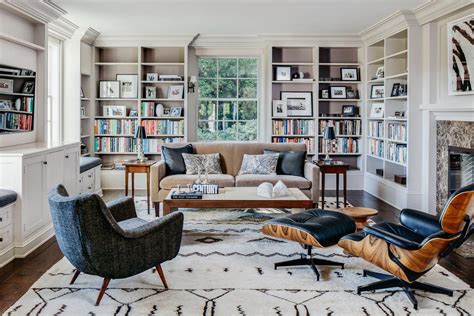 25 Spaces With Stylish Shelving Lounge Chairs Living Room Eames