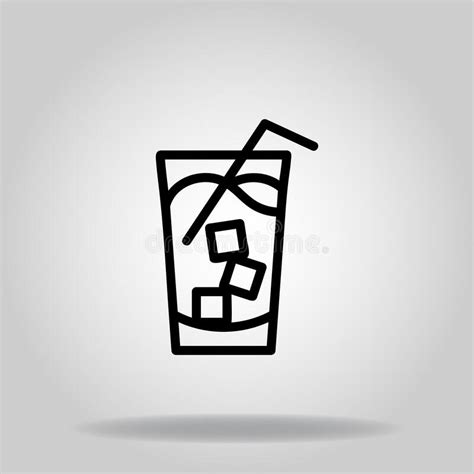 Ice Drink Icon Or Logo In Outline Stock Vector Illustration Of Sign